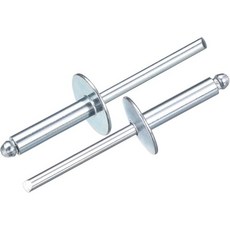 uxcell 50Pcs 3 16 x3 4 대형 플랜지 헤드 블라인드 리벳 아연 도금 탄소강 그립 및 맨드릴 캡 실버