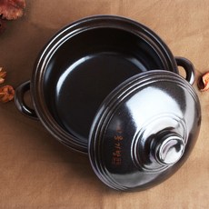 국산 가정용 뚝배기 천연 황토 된장찌개 CUCERA, 1개, 국산 손잡이 뚝배기 미니 (뚜껑포함)