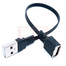 USB 2.0 A 수-암 90 각도 연장 어댑터 케이블 USB2.0 수-암 오른쪽 왼쪽 아래 위 검정색 케이블 10cm 20cm 50cm, 41.1M - AMST1-AF - 이미지 6