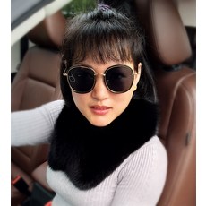퍼목도리 두꺼운 리얼여우 너구리털 머플러 통이넓은 모피 집게 스카프 가을겨울 보온 넥워머 털카라 코디하기쉬운 여성