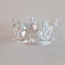 올리브파티 티아라 케이크 왕관 브라이덜샤워 생일 파티 케익데코 토퍼, 1개, 미니티아라