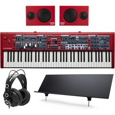 Nord Stage 4 HA7373-Nord Piano Monitor V2 Pair Nord Music Stand 헤드폰 포함 키 풀-웨이트 키보드 번들 4개 품목