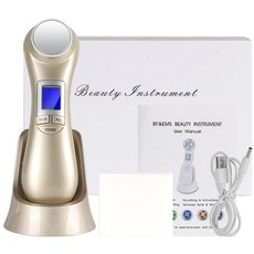 피부관리기 홈케어 리프팅 쿨링마사지기 클린징 6 in1 led rf 치료 페이셜 얼굴 마사지 기계 ems 이온 미세 전류 mesotherapy 미용 장치