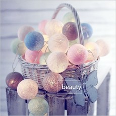 2.2M 20 LED Cotton Ball Garland Lights String 크리스마스 야외 홀리데이 파티 아기 침대 요정 조명 장식 라이팅 스트링스, 01 type 1