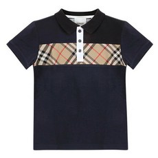 20SS 버버리 키즈_ 체크 패널 폴로셔츠 블루 8 12 8010023