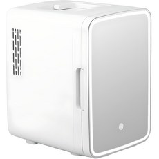 Coms LED鏡子迷你化妝品冷熱冰箱, 白色, 10L