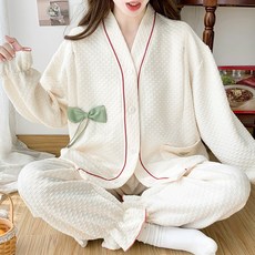 가을겨울 도톰 에어코튼 임산부 잠옷 산모 수유 산후조리 겹겹이