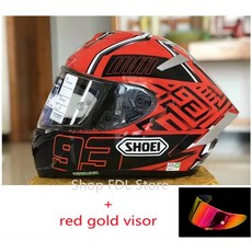 시스템헬멧 카본 MT 풀페이스 반모 헬맷 SHOEI X 14 풀 페이스 R1 60 주년 기념 쇼에이, 18.redgold visor+L