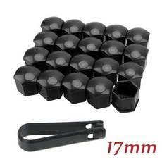 호환 휠 너트 캡 커버 타이어 녹 방지 허브 나사 보호 17mm 20 개, 03 Black