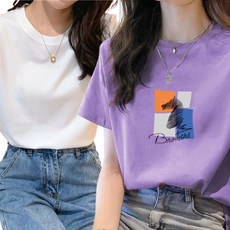 일상더함 베이직 프린팅 반팔티셔츠 2P