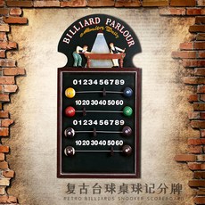 100YEAR 레트로 당구 스코어 보드 바 카페 당구장 벽장식품, 5690 (당구 스코어)