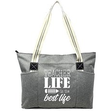 대 교사 토트 백 - 작품 교사를위한 선물 교사 감상 일 (Teacher Life Gray Tessa), Teacher Life Gray Tessa, Teacher Life Gray Tessa