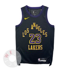 NBA 2023-24 LA 레이커스 르브론 제임스 스윙맨 져지 유니폼 - 시티 에디션
