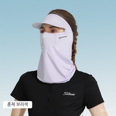 여름 아이스 자외선 차단 마스크 여 아웃도어 골프 스포츠 선캡 라이딩 페이스 가드 두건 베일, 얼음실크들어갔어마스크신선한녹색, 하나