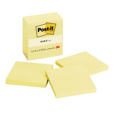3M 포스트잇 알뜰팩 654-5A 76x76mm 5팩500매(칼라세트 노랑만), 노랑, 1세트, 500매