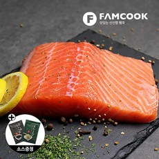 [냉장][항공]노르웨이슈페리어생연어필렛300g(전체부위)+간장/와사비소스/해동지증정, 1개