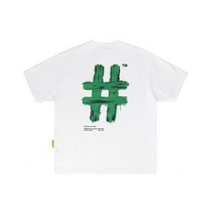 빈트릴 골프 BEENTRILL GOLF 뉴 페인팅 해시태그 오버핏 반팔 티셔츠오프 화이트 BA232TS003OF 152446