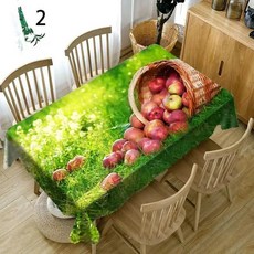 과일 인쇄 방수 테이블 식탁보 웨딩 장식 직사각형 다이닝 커피, 3.02, 1개