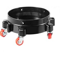 SGCB Pro 29.9cm(11.5인치) 버킷 돌리 탈착식 롤링 이지 푸시 5롤 회전 캐스터 360도 18.9L(5갤런) 세차 시스템 디테일링 부드러운 조작 블랙