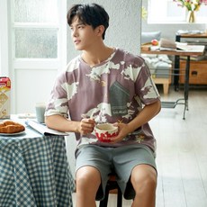 리오비 순면커플잠옷 커플파자마 코튼 끈나시 슬립 잠옷치마 여성 감각 얇은 심플 실내복 반팔티