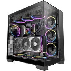 Antec C8 팬은 포함되지 않음 RTX 40 호환 듀얼 챔버 투리스 디자인 Type-C 360mm 라디에이터 지원 심리스 강화 유리 전면 및 측면 패널 높은 공기