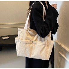 일소잡화 캔버스 코듀로이 숄더백 여성 골댄 토트백