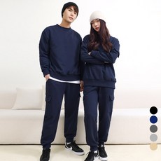 텐클로 빅사이즈 (상의 90~140) 남녀공용 기모 포켓 맨투맨 조거 팬츠 상하세트