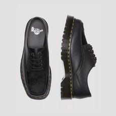 Dr.Martens 5-EYE BEX SQUARE TOE HAIR-ON & LEATHER SHOES 31171001 BLACK LUCIDO + HAIR ON