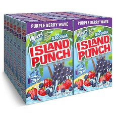 Wylers Light Island Punch Singles to Go 버라이어티 팩 프루티 레드 펀치 퍼플 베리 웨이브 재머 및 블루 오션 브리즈 1박스 1인분 40개