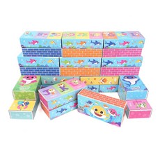 핑크퐁 아기상어 종이 블럭 유아동블럭 아기블럭 종이벽돌, 핑크퐁 아기상어블럭 30pcs