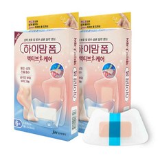 중외제약 하이맘폼 액티브케어 소형 6매입 x 2개 방수 습윤 밀착밴드 폼드레싱밴드, 1세트