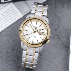 세이코5 남성용 오토매틱 블랙 패션 손목 시계