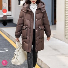 시크힐즈 일렌 슬림 다운 하프 롱 패딩 01229