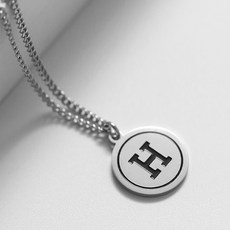 h이니셜자수정남자목걸이