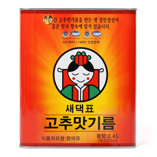 고추요리유 중식 업소용 중식당용 고추맛기름 말통 3.4L, 15개