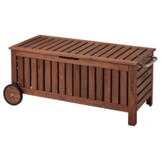 이케아 APPLARO 에플라뢰 야외수납벤치 브라운스테인 128x57 cm 702.342.08