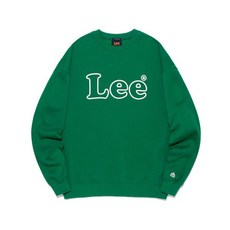 국내매장상품 LEE 맨투맨 티셔츠 후드티 빈티지 로고 기모 그린