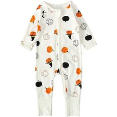Baby Boys Girls 할로윈 긴 Sleeve Romper Jumpsuit / Skirt Pumpkin Ghost Printed Pajama Outfits (Romper 0-6 Months), 단일옵션