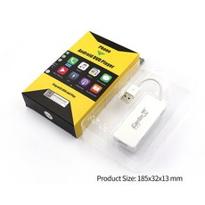 안드로이드 오토Carlinkit 유선/무선 애플 Carplay 동글 안드로이드 시스템 화면 스마트 링크 지원 미러링, 02 Wired-White