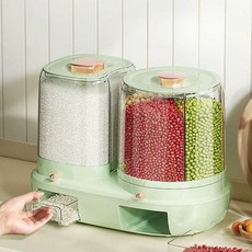 쌀통10KG 무선진공쌀통 쌀보관함 쌀 습기 보관통, 화이트
