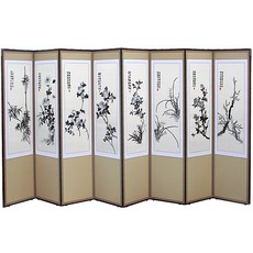 사군자 8폭 자수 병풍＋(특허)버팀고무 고정장치증정/병풍/제사용병풍, 1개