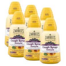 자비스 성인 데이타임 코프 시럽 플러스 이뮨 위드 허니 엘더베리 Zarbees Cough Syrup, 6개, 236ml