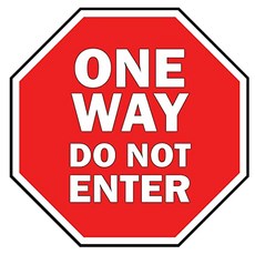NMT 사회적 거리 지정 용 미끄럼 방지 바닥 그래픽 정지 신호 모양 편도 [1- 15 Inch Stop Sign] - P06420876CCDGC0, 1- 15 Inch Stop Sign