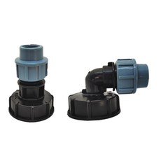 JC 2pcs IBC 토트 탱크 20mm 스트레이트 / 20mm 엘보 어댑터 피팅, 1개