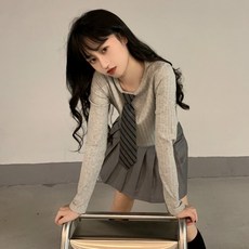 위파인더 실사검진실장품생산타이슬림숏긴팔티셔츠+주름치마셋트여