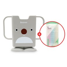 플렉사 미니팩 풋홀더 / 아기우유홀더 음료케이스, 1개, 플렉사 풋홀더(그레이)+플렉사 빨대(60p)