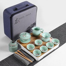 여행용 캠핑용 휴대용다구 다기세트 패키지 일본식 여행 휴대용 실내실외용, 스타일 4