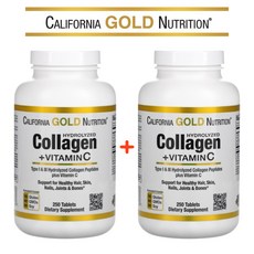 (1+1) 캘리포니아골드뉴트리션 콜라겐 펩타이드 하이드롤라이즈드콜라겐 비타민C 250정, 2개
