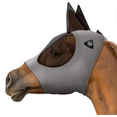 SmithBuilt 말 파리 마스크회색 말 메쉬 눈과 귀 통기성 직물 자외선 차단, Gray, Horse, 1개