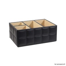 BEST 모던 인테리어 데스크 화장품 가죽 정리함 4칸 수납함, 화이트